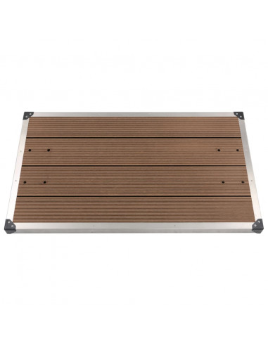 Piatto Doccia da Esterni in Acciaio Inox WPC 110x62 cm Marrone