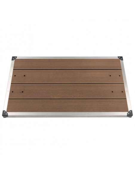 Piatto Doccia da Esterni in Acciaio Inox WPC 110x62 cm Marrone