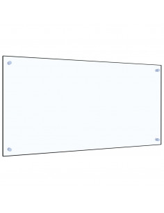 Paraschizzi per Cucina Trasparente 100x50 cm in Vetro Temperato 2