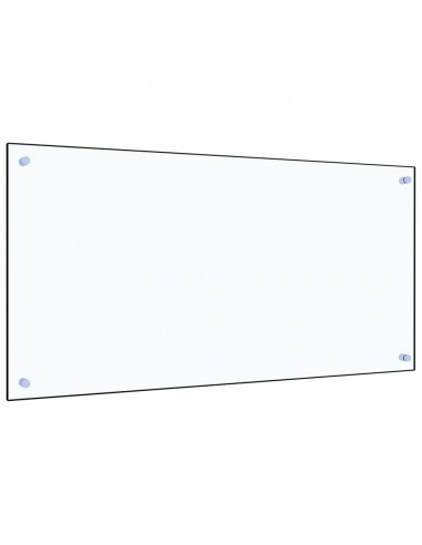 Paraschizzi per Cucina Trasparente 100x50 cm in Vetro Temperato