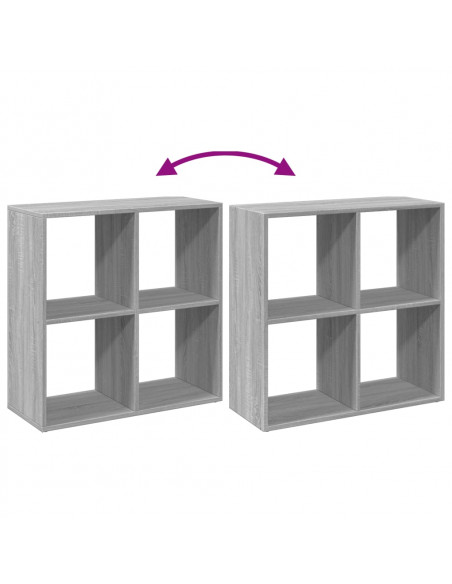 Libreria Divisorio Grigio Sonoma 69,5x29x69,5 cm in Truciolato
