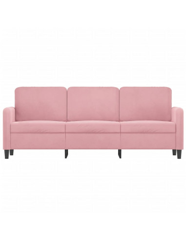Divano a 3 Posti rosa 180 cm in Velluto