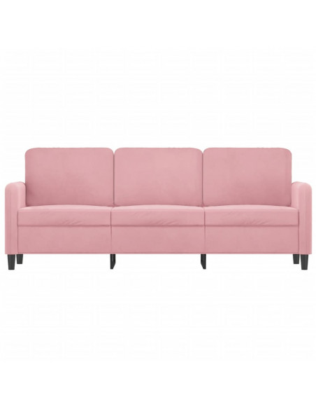 Divano a 3 Posti rosa 180 cm in Velluto