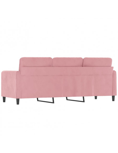 Divano a 3 Posti rosa 180 cm in Velluto