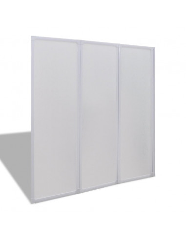 Parete per Doccia e Vasca Bagno 117x120cm 3 Pannelli Pieghevole