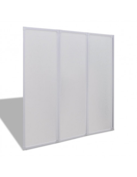 Parete per Doccia e Vasca Bagno 117x120cm 3 Pannelli Pieghevole