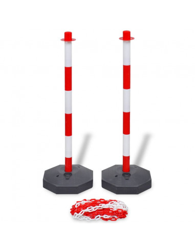 Set Stradale con Pali e Catena in Plastica 10 m