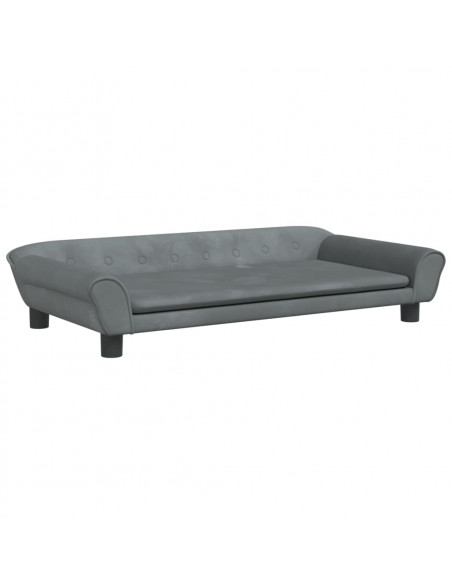 Lettino per Cani Grigio Scuro 100x50x21 cm in Velluto