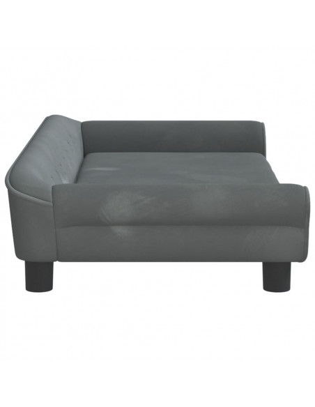 Lettino per Cani Grigio Scuro 100x50x21 cm in Velluto