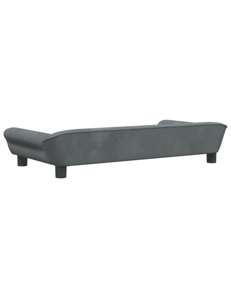 Lettino per Cani Grigio Scuro 100x50x21 cm in Velluto