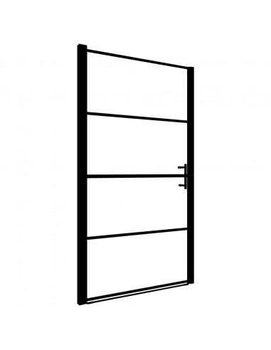 Porta per Doccia in Vetro Temperato 91x195 cm Nera