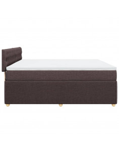 Giroletto a Molle con Materasso Marrone Scuro 180x200cm Tessuto 2