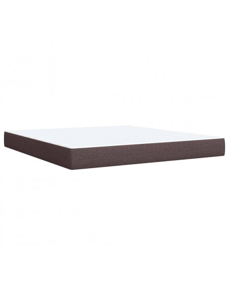 Giroletto a Molle con Materasso Marrone Scuro 180x200cm Tessuto
