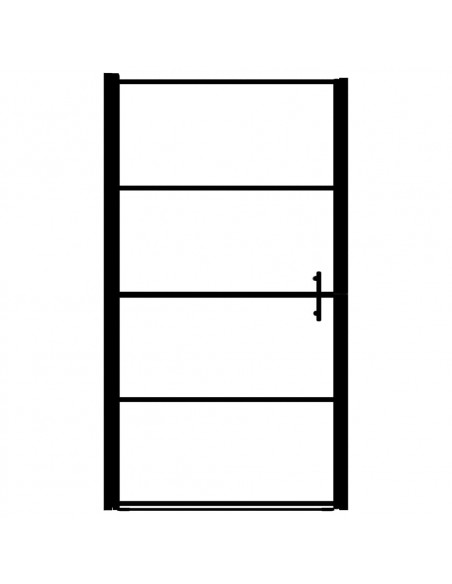 Porta per Doccia in Vetro Temperato Smerigliato 81x195 cm Nero