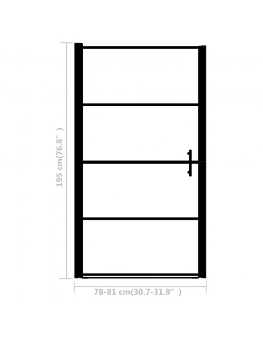 Porta per Doccia in Vetro Temperato Smerigliato 81x195 cm Nero