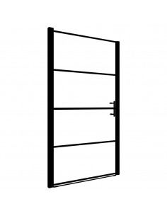 Porta per Doccia in Vetro Temperato Smerigliato 100x178 cm Nero 2