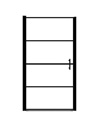 Porta per Doccia in Vetro Temperato Smerigliato 100x178 cm Nero