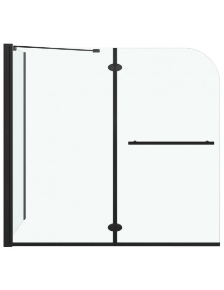 Box Doccia Pieghevole a Libro in ESG 120x68x130 cm Nero