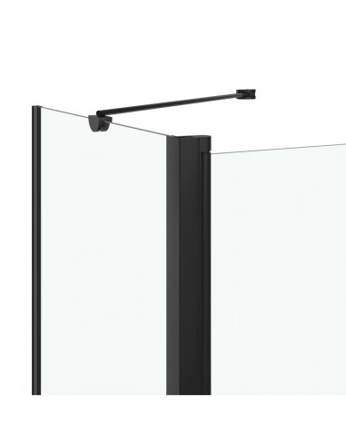 Box Doccia Pieghevole a Libro in ESG 120x68x130 cm Nero