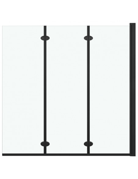 Box Doccia Pieghevole a Libro 3 Pannelli in ESG 130x138 cm Nero
