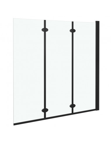 Box Doccia Pieghevole a Libro 3 Pannelli in ESG 130x138 cm Nero