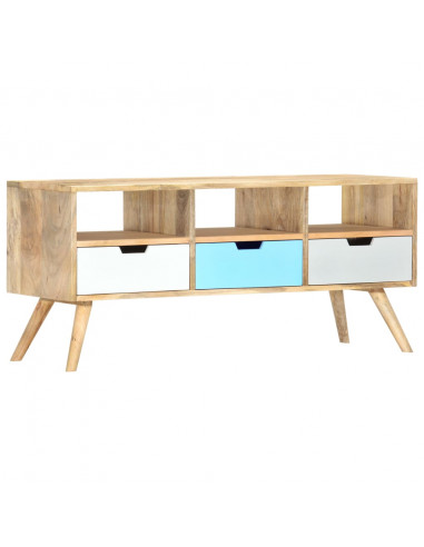 Mobile Porta TV 110x35x48 cm Legno Massello di Mango