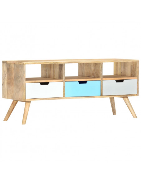 Mobile Porta TV 110x35x48 cm Legno Massello di Mango