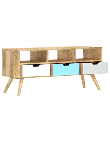 Mobile Porta TV 110x35x48 cm Legno Massello di Mango