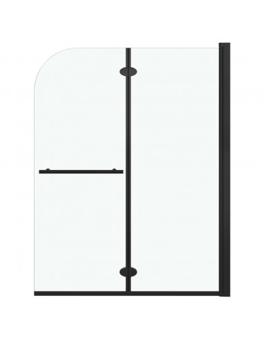 Box Doccia Pieghevole a Libro 2 Pannelli in ESG 95x140 cm Nero