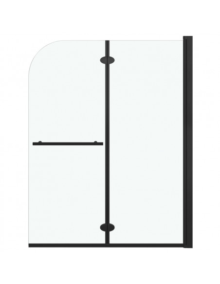 Box Doccia Pieghevole a Libro 2 Pannelli in ESG 95x140 cm Nero