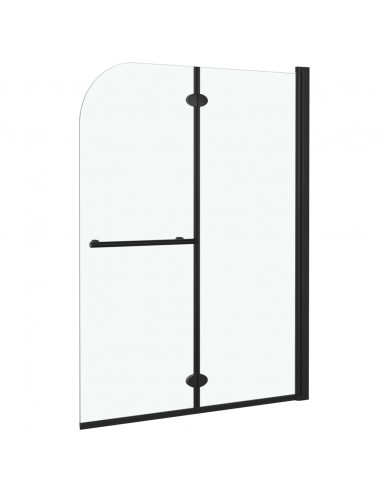 Box Doccia Pieghevole a Libro 2 Pannelli in ESG 95x140 cm Nero