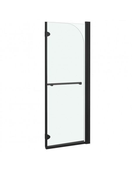 Box Doccia Pieghevole a Libro 2 Pannelli in ESG 95x140 cm Nero