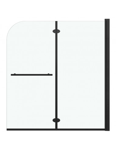 Box Doccia Pieghevole a Libro 2 Pannelli in ESG 120x140 cm Nero