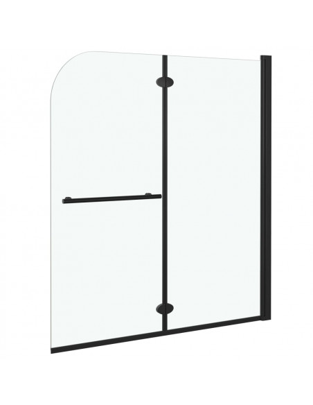 Box Doccia Pieghevole a Libro 2 Pannelli in ESG 120x140 cm Nero
