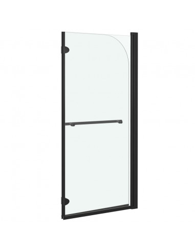 Box Doccia Pieghevole a Libro 2 Pannelli in ESG 120x140 cm Nero