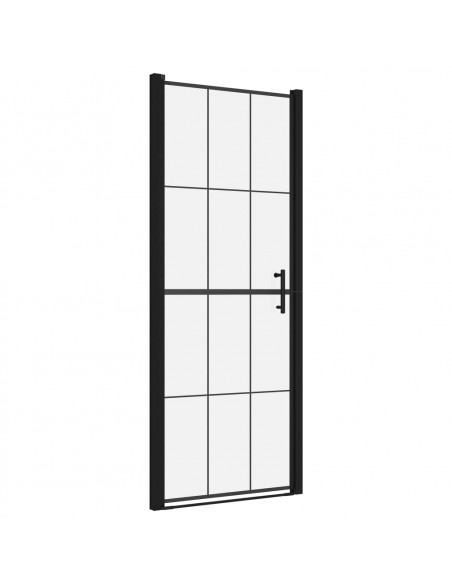 Porta per Doccia in Vetro Temperato 81x195 cm Nero
