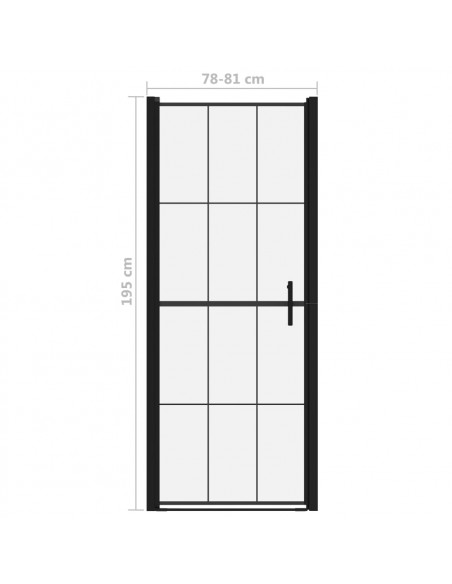 Porta per Doccia in Vetro Temperato 81x195 cm Nero