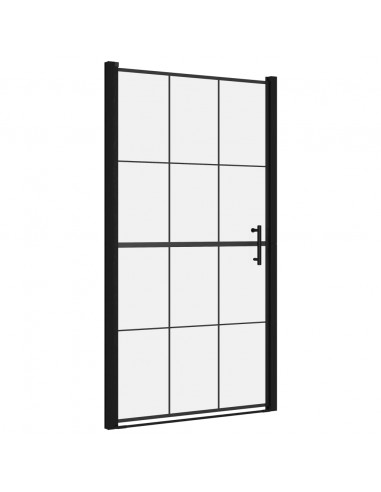 Porta per Doccia in Vetro Temperato 100x178 cm Nera