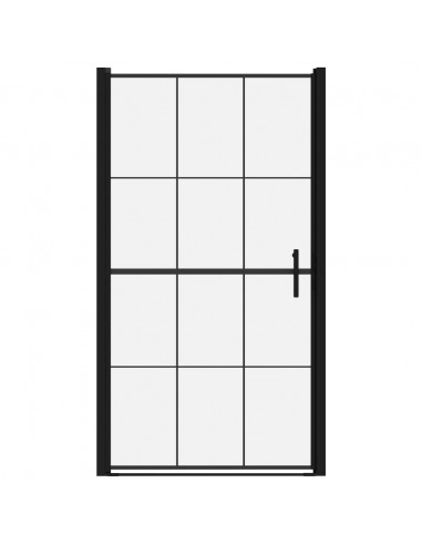 Porta per Doccia in Vetro Temperato 100x178 cm Nera
