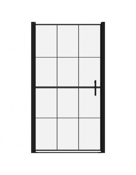Porta per Doccia in Vetro Temperato 100x178 cm Nera