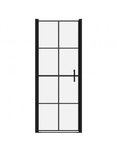 Porta per Doccia in Vetro Temperato 91x195 cm Nera