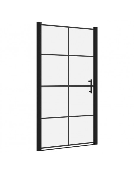 Porta per Doccia in Vetro Temperato 100x178 cm Nera