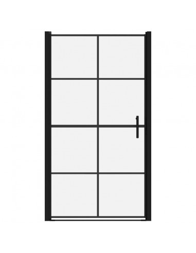 Porta per Doccia in Vetro Temperato 100x178 cm Nera