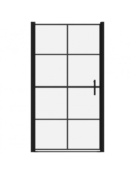 Porta per Doccia in Vetro Temperato 100x178 cm Nera