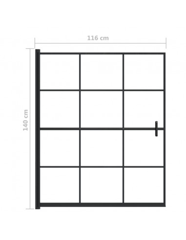 Pannello per Box Doccia in ESG 116x140 cm Nero
