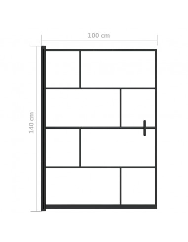 Pannello per Box Doccia in ESG 100x140 cm Nero