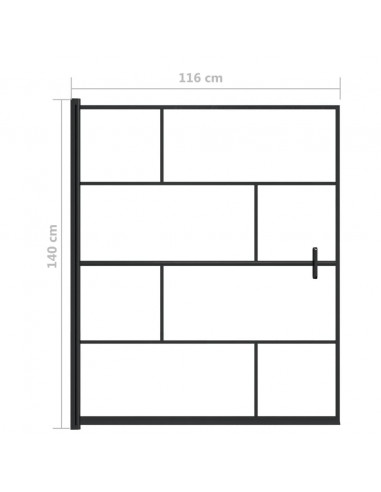 Pannello per Box Doccia in ESG 116x140 cm Nero