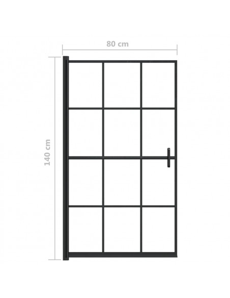 Pannello per Box Doccia in ESG 80x140 cm Nero