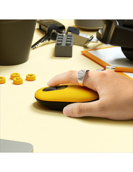 Logitech POP Mouse Wireless con Emoji personalizzabili, Tecnologia SilentTouch, Precisione e Velocità, Design Compatto, Bluetoo