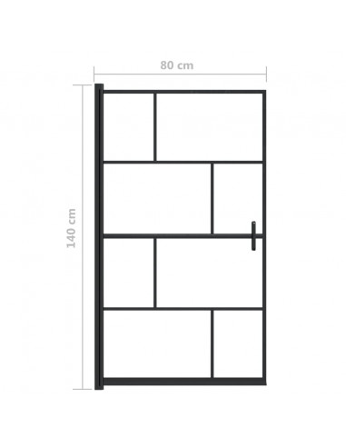 Pannello per Box Doccia in ESG 80x140 cm Nero